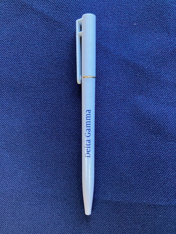 White Delta Gamma Pen