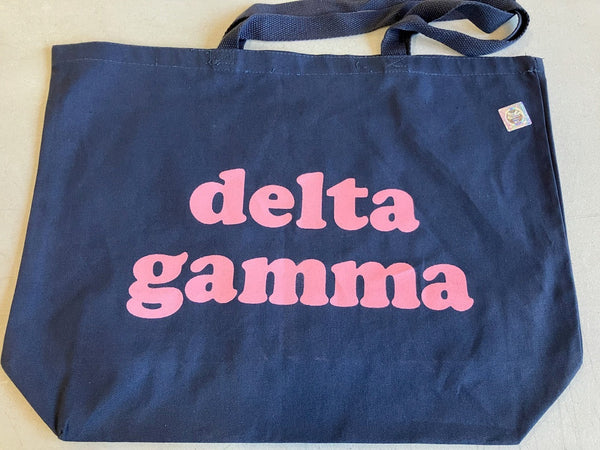 Navy with Pink Delta Gamma Tote