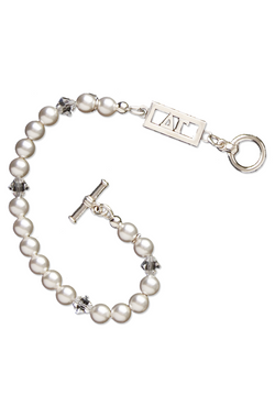 Cut Out Letters Pearl Bracelet - Hannah's Closet - The Official Boutique for Delta Gamma