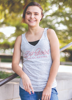 White Marble Do Good Flowy Tank - Hannah's Closet - The Official Boutique for Delta Gamma
