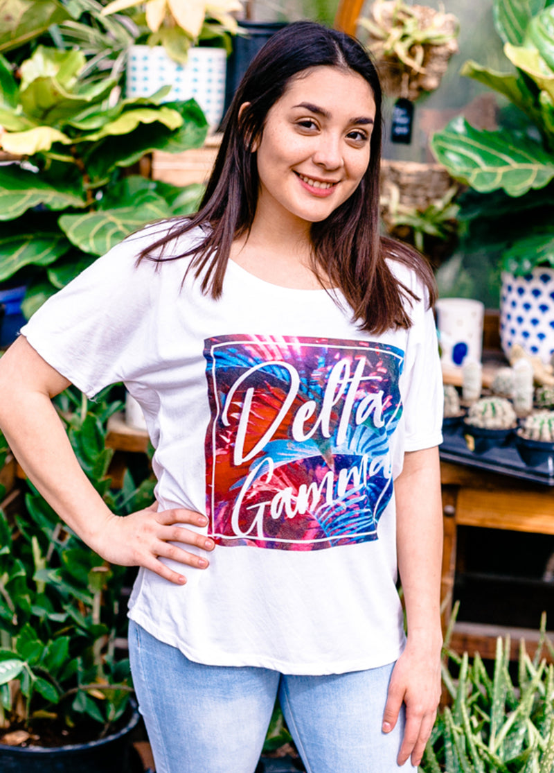 Colorful Palm Tee - Hannah's Closet - The Official Boutique for Delta Gamma